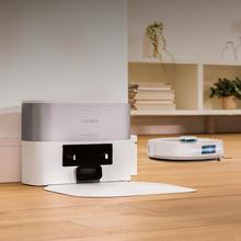 Conga Y90 Pearl Robot aspirador con base de autovaciado con Inteligencia Artificial y navegación láser. 25000 Pa de succión del motor. Autonomía de hasta 240 minutos en modo Eco. Cepillo silicona, ideal para casas con mascotas. Bolsa de polvo de 3 L. Compatible con Bluetooth y WiFi para redes 2,4 GHz.
