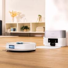 Conga Y90 Pearl Robot aspirador con base de autovaciado con Inteligencia Artificial y navegación láser. 25000 Pa de succión del motor. Autonomía de hasta 240 minutos en modo Eco. Cepillo silicona, ideal para casas con mascotas. Bolsa de polvo de 3 L. Compatible con Bluetooth y WiFi para redes 2,4 GHz.