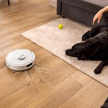 Conga Y90 Pearl Robot aspirador con base de autovaciado con Inteligencia Artificial y navegación láser. 25000 Pa de succión del motor. Autonomía de hasta 240 minutos en modo Eco. Cepillo silicona, ideal para casas con mascotas. Bolsa de polvo de 3 L. Compatible con Bluetooth y WiFi para redes 2,4 GHz.