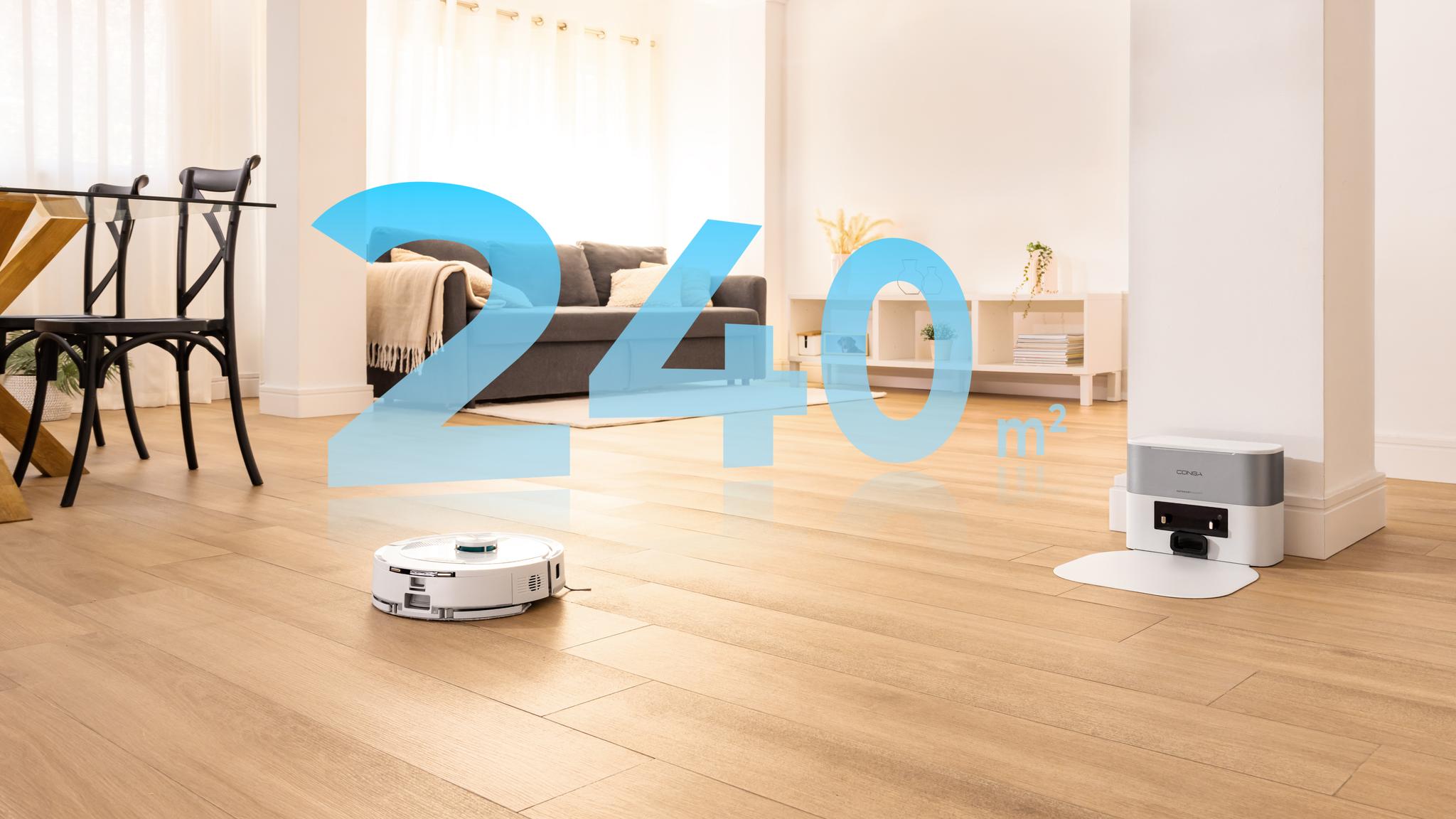 Hasta 240 m² sin parones