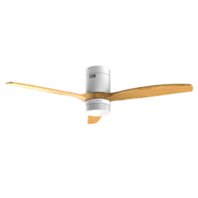 EnergySilence Aero 4600 Arctic White&Sand Ventoinha de teto de 38 W e 52” efeito madeira, com comando à distância, luz LED, 6 velocidades, 3 pás, modo winter-summer e temporizador de até 8 horas.