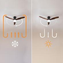 EnergySilence Aero 4600 Arctic Steel&Sand Ventilador de teto de 38 W e 52” efeito madeira, com comando, luz LED, 6 velocidades, 3 pás, modo inverno-verão e temporizador de até 8 horas.