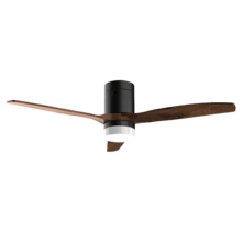 EnergySilence Aero 4600 Arctic Black&Chocolate Ventilador de techo de 38 W y 52” efecto madera, con mando a distancia, luz LED, 6 velocidades, 3 aspas, modo winter-summer y temporizador de hasta 8 horas.