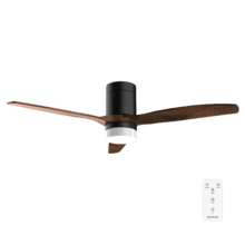EnergySilence Aero 4600 Arctic Black&Chocolate Ventilador de techo de 38 W y 52” efecto madera, con mando a distancia, luz LED, 6 velocidades, 3 aspas, modo winter-summer y temporizador de hasta 8 horas.