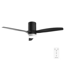 EnergySilence Aero 4600 Arctic Black&Black Ventilador de techo de 38 W y 52” con mando a distancia, luz LED, 6 velocidades, 3 aspas, modo winter-summer y temporizador de hasta 8 horas.