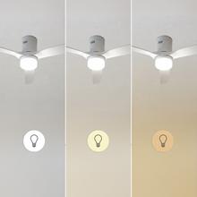 EnergySilence Aero 4600 Arctic White&White Ventilador de techo de 38 W y 52” efecto madera, con mando a distancia, luz LED, 6 velocidades, 3 aspas, modo winter-summer y temporizador de hasta 8 horas.