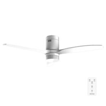 EnergySilence Aero 4600 Arctic White&White Ventilador de techo de 38 W y 52” efecto madera, con mando a distancia, luz LED, 6 velocidades, 3 aspas, modo winter-summer y temporizador de hasta 8 horas.