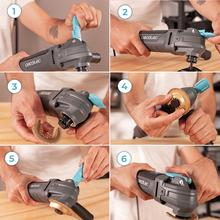FlexiTool 500 OneClick Multiherramienta oscilante con 500W de potencia y oscilación de 3,5º. Cambio de accesorios rápido. Velocidad ajustable. Incluye maletín y kit completo de accesorios para separar, cortar, lijar y raspar materiales.