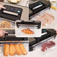 Sigillatrice sottovuoto Sealvac Roll&Cut 950. Vuoto a 95 kPa. 125 W. Doppia sigillatura fino a 30 cm (sacchetti e rotoli). 3 modalità (asciutto/umido/umido Plus) + 2 impostazioni di pressione (normale/delicata). Portarotolo con taglierina. Vaschetta raccogligocce rimovibile. Funzione di gonfiaggio. Include 2 rotoli (28×300 cm).