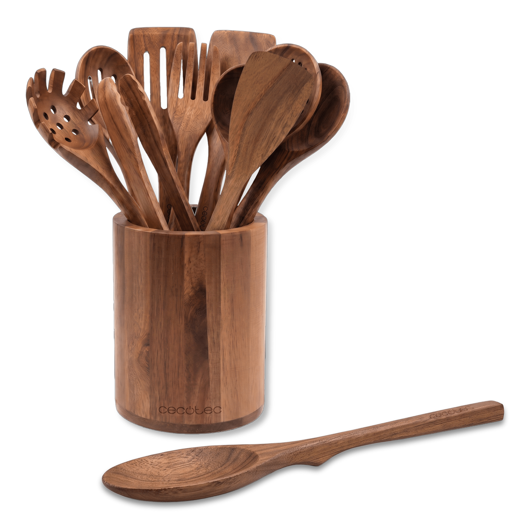 NATURE 12 PZAS12-teiliges Küchenutensilien-Set aus Akazienholz mit Stopper