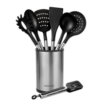 Pop Charcoal. Set de 7 utensilios de cocina con soporte