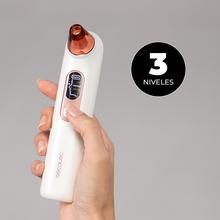 SkinCare BlackHead Remover - Succionador de Puntos Negros y Poros con Tecnología de Vacío, 3 Niveles de Succión, 4 Cabezales y Pantalla LED. Incluye Luz Azul calmante, Herramientas Manuales y Filtros HEPA