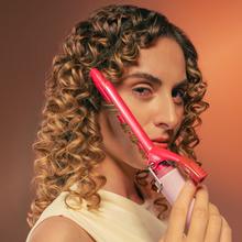 SurfCare 1600 CurlClip Olive. Rizador eléctrico de calentamiento rápido con selector de temperatura (+/–), indicador LED de calentamiento y apagado automático