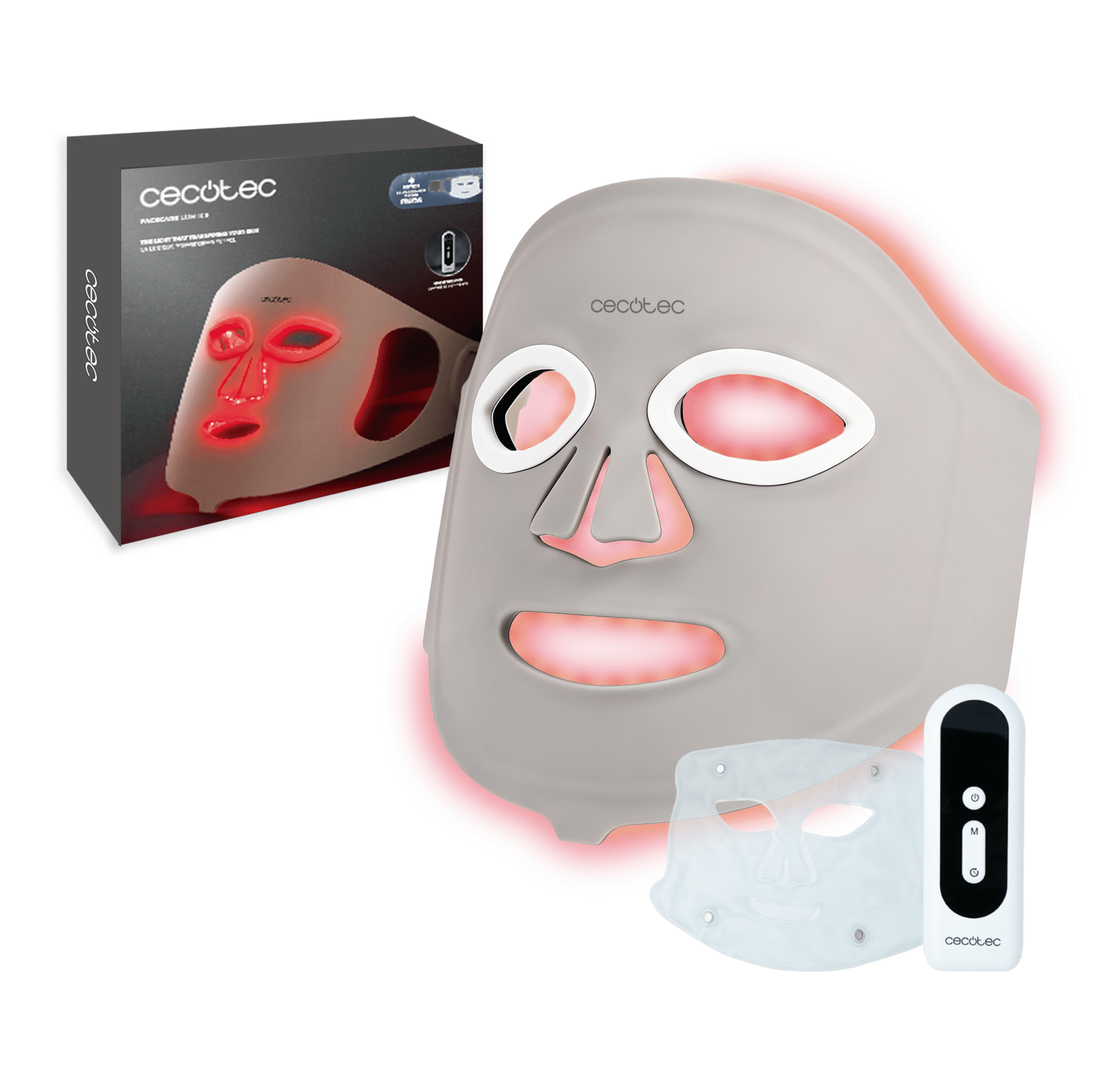 FaceCare LÜM Ice Mascara LED facial con 9 colores y funcionalidades, infrarrojos, 448 puntos de luz y silicona médica, IceTech, 210 mins de autonomía.