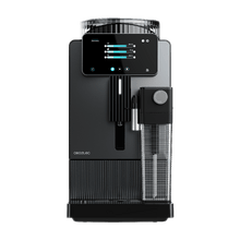 Cremmaet Duelia Cafetera superautomática con doble tolva automática para alternar granos sin mezclar. Sistema de dosificación. 19 bares, Thermoblock y molinillo cónico con 5 niveles. Depósito de agua 1,1 L, leche 400 ml.