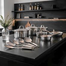 Set di 4 utensili da cucina in acciaio inox Autore