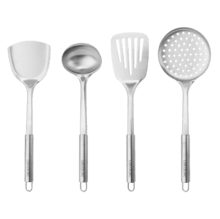 Set di 4 utensili da cucina in acciaio inox Autore