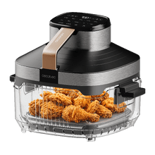 Cecofry&Glass Crunchy Freidora de aire con Cesto de Cristal, tapas y 10 menús. 1500W de potencia.