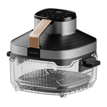 Cecofry&Glass Crunchy Freidora de aire con Cesto de Cristal, tapas y 10 menús. 1500W de potencia.