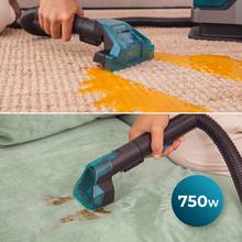 Conga Carpet&Spot Clean 7500 Pro. Limpiatapicerías con 750 W de potencia y succión de hasta 17 kPa. Dispone de depósitos de 1600 ml (agua limpia) y 750 ml (agua sucia), diseño compacto y kit de 4 accesorios