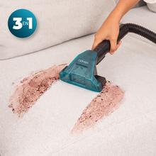 Conga Carpet&Spot Clean 7500 Pro. Limpiatapicerías con 750 W de potencia y succión de hasta 17 kPa. Dispone de depósitos de 1600 ml (agua limpia) y 750 ml (agua sucia), diseño compacto y kit de 4 accesorios