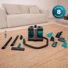 Conga Carpet&Spot Clean 7500 Elite. Limpiatapicerías con 750 W de potencia y succión de hasta 17 kPa. Dispone de depósitos de 1600 ml (agua limpia) y 750 ml (agua sucia), diseño compacto y kit de 8 accesorios