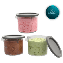 Gelacups 1800 Jarras de 450 ml con tapa y material BPA Free para Gelatec 1800 y Gelatec 1800 Touch