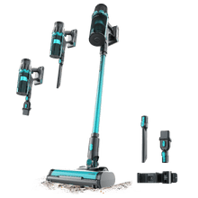 Rockstar R70 Aspirador vertical con motor BLDC sin escobillas de 80 AW y 265 W de potencia total. Ofrece hasta 50 minutos de autonomía e incorpora tecnología GreenDetect con luz LED verde para visualizar la suciedad. Equipado con cepillo Hairless antienredos, incluye accesorio 2 en 1 y soporte de pared para una limpieza práctica y eficiente.