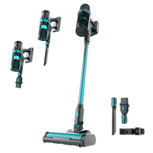 Rockstar R70 Aspirador vertical con motor BLDC sin escobillas de 80 AW y 265 W de potencia total. Ofrece hasta 50 minutos de autonomía e incorpora tecnología GreenDetect con luz LED verde para visualizar la suciedad. Equipado con cepillo Hairless antienredos, incluye accesorio 2 en 1 y soporte de pared para una limpieza práctica y eficiente.