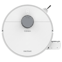 Conga R400. Robot aspirador y friegasuelos con rodillo elevable y extensible. 25000 Pa. Sensores detección avanzada de obstáculos. Limpieza en la base automática con agua y secado con aire caliente. Cepillo lateral extensible para cubrir todas las esquinas. Cepillo antienredos HairCut. 240 minutos de autonomía.