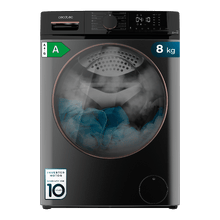 Lavatrice-asciugatrice 2 in 1 Bolero DressCode Wash&Dry 85610 in acciaio, capacità 8/5 kg, classe A/D, 1400 giri/min e motore Inverter Plus: 15 programmi con sistemi intelligenti OnSmart e Fuzzy Logic, asciugatura automatica, programmi a vapore SteamMax e stabilizzazione intelligente Smooth Wash, cestello con design Space Pro e Pearl Drum, con gomma antibatterica e funzioni Drum Clean, Stop&Go, Delay End e Kidlock.
