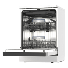 Bolero Aguazero 6550 Lavavajillas de libre instalación de 60CM blanco con 16 servicios, clase C, Motor Inverter Plus Duo, Control Touch Control Panel, 12 programas, secado autoapertura O2Dry, Super Dry, Extra Hygiene, Filtro ABT, Save+, Half Load, Silent Wash, AutoClean, con bandeja superior ajustable con carga y bandeja para cubiertos.