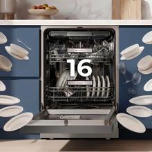 Bolero Aguazero 6550 Inox Lavavajillas de libre instalación de 60CM inox con 16 servicios, clase C, Motor Inverter Plus Duo, Control Touch Control Panel, 12 programas, secado autoapertura O2Dry, Super Dry, Extra Hygiene, Filtro ABT, Save+, Half Load, Silent Wash, AutoClean, con bandeja superior ajustable con carga y bandeja para cubiertos.
