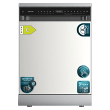 Bolero Aguazero 6550 Inox Lavavajillas de libre instalación de 60CM inox con 16 servicios, clase C, Motor Inverter Plus Duo, Control Touch Control Panel, 12 programas, secado autoapertura O2Dry, Super Dry, Extra Hygiene, Filtro ABT, Save+, Half Load, Silent Wash, AutoClean, con bandeja superior ajustable con carga y bandeja para cubiertos.