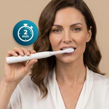 ToothCare Sonic White Cepillo dental eléctrico sónico recargable con 3 modos de cepillado, temporizador de 2 minutos y aviso por cuadrantes cada 30 s, incluye 2 cabezales e indicador LED.