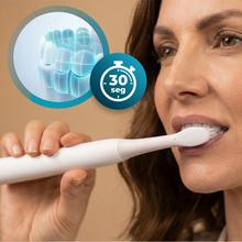 ToothCare Sonic White Cepillo dental eléctrico sónico recargable con 3 modos de cepillado, temporizador de 2 minutos y aviso por cuadrantes cada 30 s, incluye 2 cabezales e indicador LED.