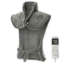 HeatConfort ThermalBack Almohadilla eléctrica espalda y cuello, 10 niveles de temperatura, 6 ajustes de temporizador, 130W, Lavable, 100 x 64 cm