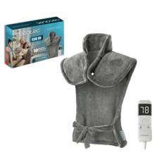 HeatConfort ThermalBack Almohadilla eléctrica espalda y cuello, 10 niveles de temperatura, 6 ajustes de temporizador, 130W, Lavable, 100 x 64 cm