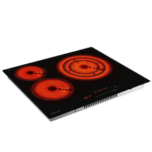Bolero Squad V 3002. Placa de Vitrocerámica con 3 Zonas, Potencia Total de 5700 W, Touch Control, 9 Niveles de Potencia, Temporizador, Keep Warm, Kid Lock, Detector de Sartenes e Indicador de Calor Residual.