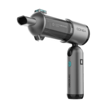 Conga Rockstar Micro Hand Ultra Flex Aspirador de mano 4 en 1 con motor BLDC, diseñado para una limpieza precisa en coche, casa u oficina. Incluye 9 accesorios para aspirar, soplar, inflar y limpiar todo tipo de superficies y rincones. Diseño flexible 180º para accesibilidad completa en zonas difíciles, batería recargable con carga USB-C.