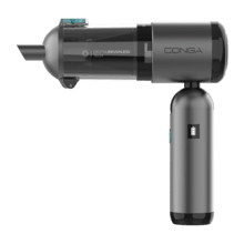 Conga Rockstar Micro Hand Ultra Flex Aspirador de mano 4 en 1 con motor BLDC, diseñado para una limpieza precisa en coche, casa u oficina. Incluye 9 accesorios para aspirar, soplar, inflar y limpiar todo tipo de superficies y rincones. Diseño flexible 180º para accesibilidad completa en zonas difíciles, batería recargable con carga USB-C.