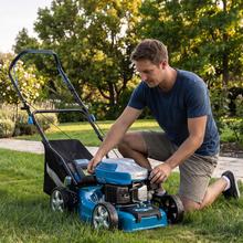 Terrenator 2700.41 Total Z Cortacésped de gasolina de 144cc. Cuerpo de acero 41cm. Cambio de altura sistema Z-Tech. 3in1 con mulching. Ruedas traseras XL