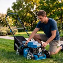 Terrenator 2700.41 Total Z Cortacésped de gasolina de 144cc. Cuerpo de acero 41cm. Cambio de altura sistema Z-Tech. 3in1 con mulching. Ruedas traseras XL