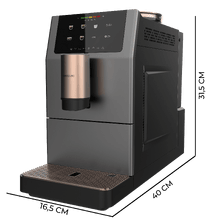 Cremmaet Stretta Cafetera superautomática con bomba de 19 bares, potencia de 1500 W y molinillo integrado. Prepara Espresso, Americano, Lungo y doble espresso con un solo toque. Diseño compacto con pantalla táctil LED, limpieza automática y mantenimiento sencillo.