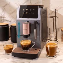 Cremmaet Stretta Steam Cafetera superautomática con de 19 bares, potencia de 1500 W y molinillo integrado. Prepara Espresso, Americano, Lungo y doble espresso con un solo toque, incorpora vaporizador de leche para cappuccinos y lattes. Diseño compacto con pantalla táctil LED, limpieza automática y mantenimiento sencillo.