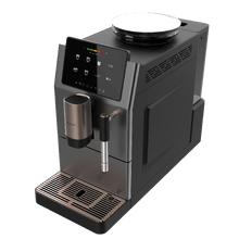 Cremmaet Stretta Steam Cafetera superautomática con de 19 bares, potencia de 1500 W y molinillo integrado. Prepara Espresso, Americano, Lungo y doble espresso con un solo toque, incorpora vaporizador de leche para cappuccinos y lattes. Diseño compacto con pantalla táctil LED, limpieza automática y mantenimiento sencillo.