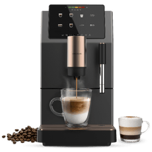 Cremmaet Stretta Steam Cafetera superautomática con de 19 bares, potencia de 1500 W y molinillo integrado. Prepara Espresso, Americano, Lungo y doble espresso con un solo toque, incorpora vaporizador de leche para cappuccinos y lattes. Diseño compacto con pantalla táctil LED, limpieza automática y mantenimiento sencillo.