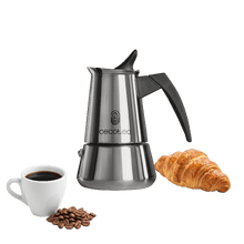 Caffettiera italiana Piccolina 200+ realizzata in acciaio inox di alta qualità, ideale per 6 tazze di caffè.