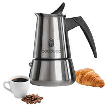 Piccolina 600 + Cafetera italiana fabricada en acero inoxidable de alta calidad ideal para 10 tazas de café.