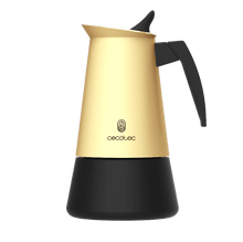 Piccolina 600 Bege + Cafeteira italiana feita de aço inoxidável de alta qualidade, ideal para 6 xícaras de café.